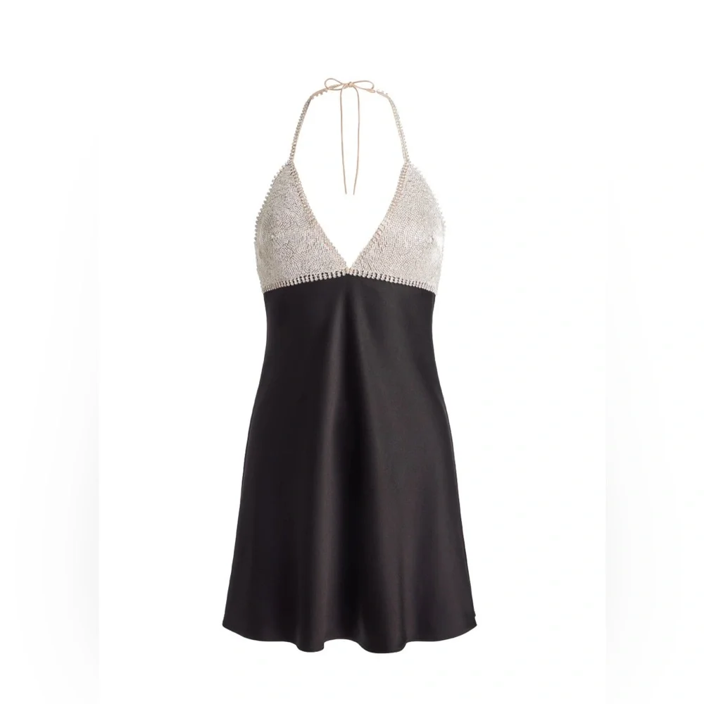 Alice + Olivia Elegant by Stacey Bendet Black and Silver Halter Dress - Picture 4 of 16